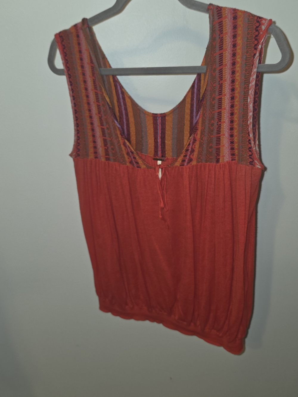 Free People Burnt Orange Sleeveless Boho Tank